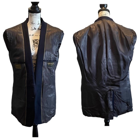 Harry Rosen Suit Jacket Blazer Navy Blue 42L Sport Coat Vintage Cambridge - Picture 9 of 12